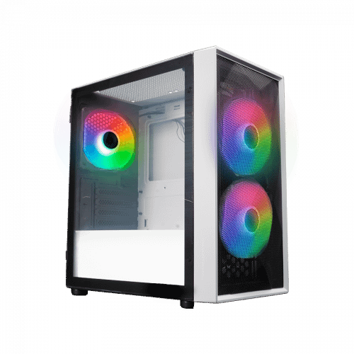 Tecware Forge M2 TG ARGB MATX Gaming Case - White